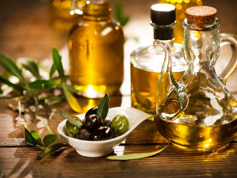 Olive oil. Bottle of extra virgin olive oil